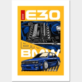 BMW E30 Iconic Design Posters and Art